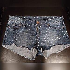H&M Heart Print Denim Jean Shorts - Size 6